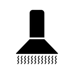 Kitchen hood icon. Black silhouette. Front and side view. Vector simple flat graphic illustration. Isolated object on a white background.