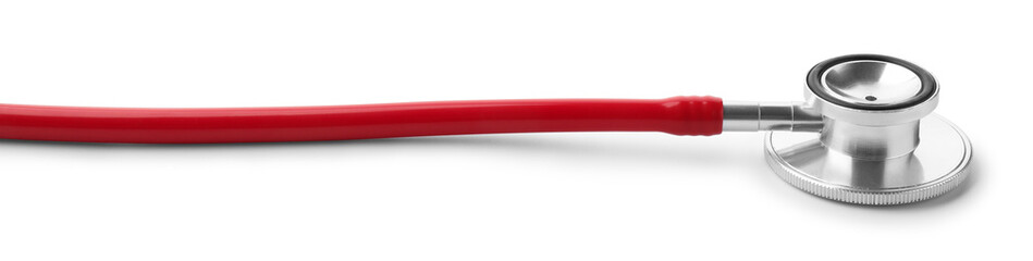 One stethoscope isolated on white. Medical equipment