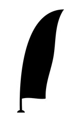 Flag banner icon. Black silhouette. Front and side view. Vector simple flat graphic illustration. Isolated object on a white background.