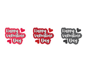  Happy valentines day logo collection, Happy Valentine's day. Valentine's Day emblems, logos and labels set., Hand Lettering Typography Valentines logo