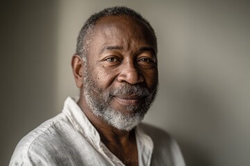 Obraz premium Friendly 50-something African American man in a casual portrait