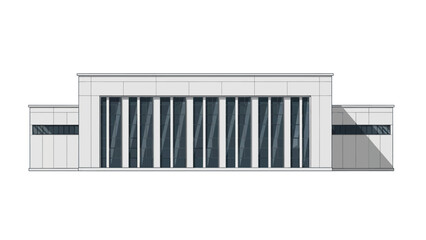 Sleek and contemporary building exterior design featuring prominent vertical windows and a clean, minimalist facade, representing modern urban architecture and commercial elegance