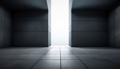 dark concrete interior light shaft architectural empty space