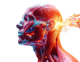 Muscle contraction and relaxation 3D visualization