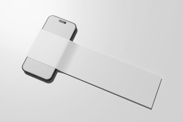 Social Media Carousel Mockup on Smartphone with Blank Folded Paper for Digital Branding Presentation