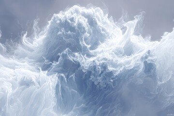 Obraz premium Digital illustration of a swirling snow powder cloud with icy textures