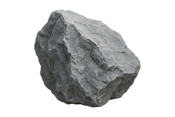 Obraz premium Realistic gray rock formation with detailed textures ideal for digital environments on transparent background