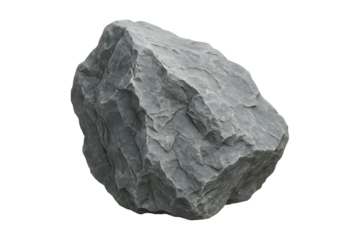 Realistic gray rock formation with detailed textures ideal for digital environments on transparent background