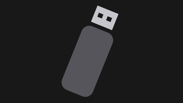 USB Flash Drive: A sleek, modern USB flash drive against a dark background, representing digital storage, portability, and instant data access.