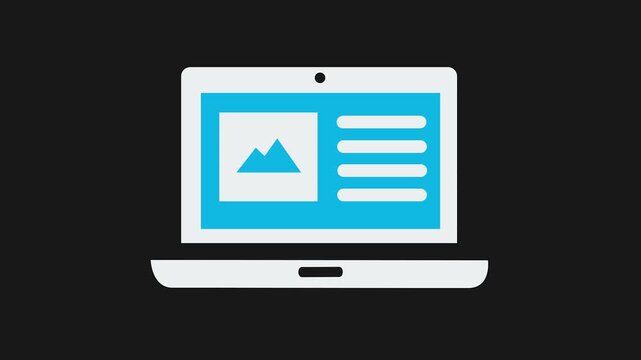 Laptop Interface Icon: This image presents a sleek, modern laptop icon, its screen showcasing a user-friendly interface. It's a visual representation of modern computing and digital interaction.
