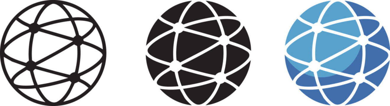 Global network connected sphere internet technology abstract connection worldwide communication digital business