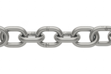 Silver chain metal chain link isolated on a transparent background
