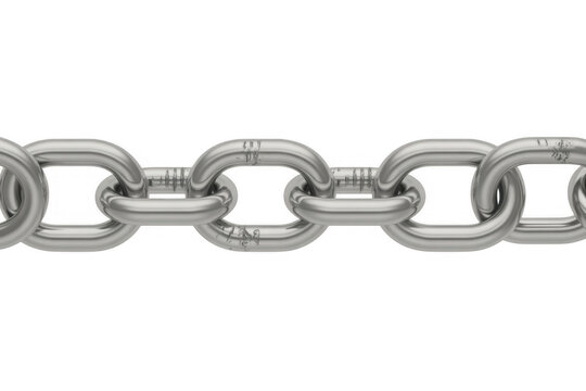 Silver chain metal chain link isolated on a transparent background