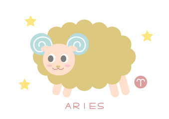 かわいい牡羊座のベクターイラスト