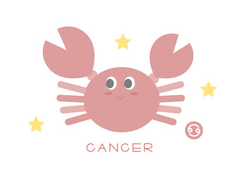 かわいい蟹座のベクターイラスト