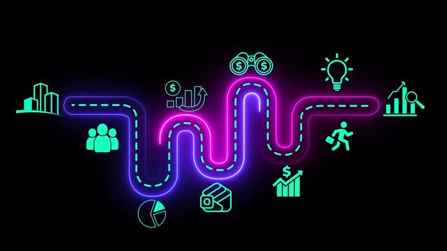 Economic, business outlook concept on the transparent background. Financial, business view or economic growth forecast for 2026. Motion graphics of business financial outlook . 4k video animation.