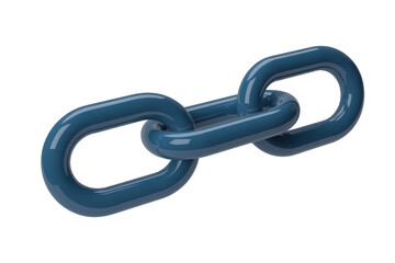 Obraz premium Blue chain link 3D metal chain isolated on a transparent background