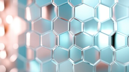 Fototapeta premium This image features a stunning honeycomb structure, showcasing a unique interplay of light and reflection that highlights geometric beauty and modern design aesthetics.
