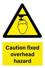 Caution fixed overhead hazard
