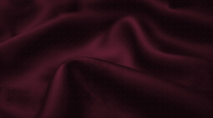 A photograph depicting a blurred bokeh effect showcasing the texture of black silk fabric with a beautiful wave pattern, sharp focus on the fabric, soft background, design background application 