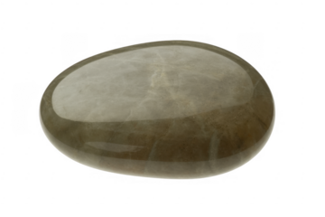 Smooth gray stone oval rock isolated on a transparent background