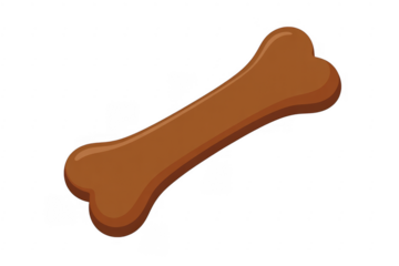 Brown Dog Bone isolated on a transparent background