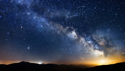 Naklejka premium Celestial Path Countless Stars Aligned Across Inky Black Nebulae Cosmos Glitter