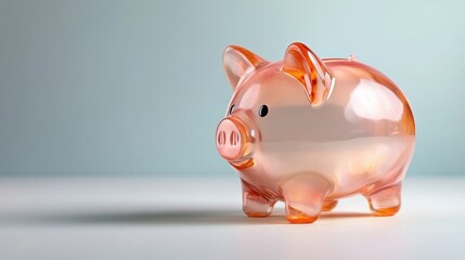 This elegant glass piggy bank shines beautifully, capturing the essence of saving in a playful manner, perfect for promoting financial literacy and savings for all ages.