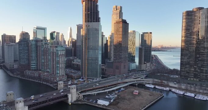 Aerial View of Chicago, Illinois Skyline at Evening with City Lights&rdquo; on January 13, 2026