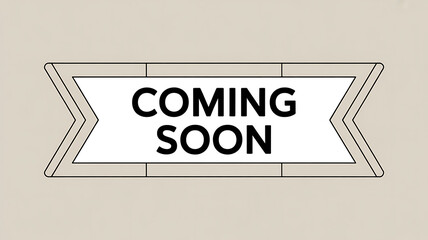 Obraz premium Coming soon promotional banner illustration on beige background