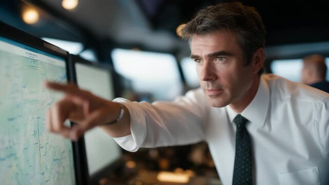 Air traffic controller guiding aircraft during heavy fog conditions, runway visibility low, representing safety protocols and instrument-based navigation. cinematic color correction, natural uneven