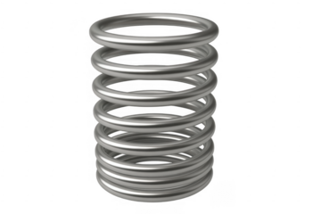 Metal coil spring silver metal spring isolated on a transparent background