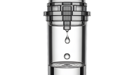 Transparent IV Drip Chamber Medical Equipment Isolated on Transparent Background PNG
