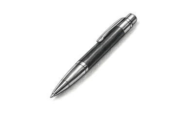 Elegant Black Pen Isolated on a transparent background in Close Up Shot