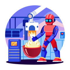 Naklejka premium A flat style illustration representing robot