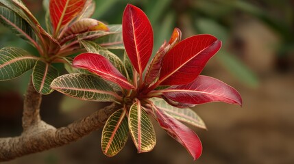 Obraz premium Adenium plant s leaves referred to as Japanese Cambodia in Indonesia