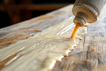 Adhering wood on board Carpentry task