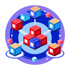 A flat style illustration representing data blocks