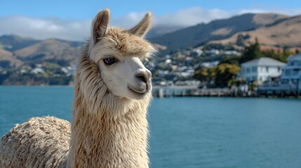 Obraz premium Camelid in Akaroa NZ
