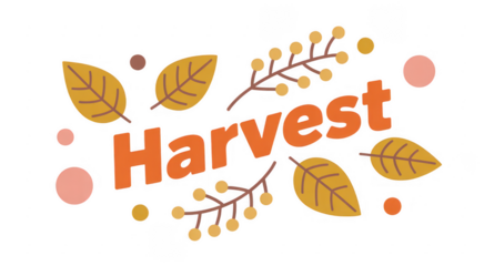 Harvest with leaves and berries fall autumn isolated on a transparent background