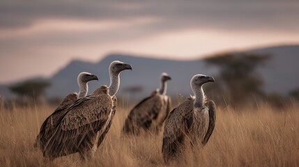 Images of African vultures in their wild environment
