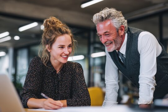 Woman developing a positive connection with her supervisor