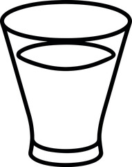 Conical Beaker Icon with Liquid Fill Line Drawing