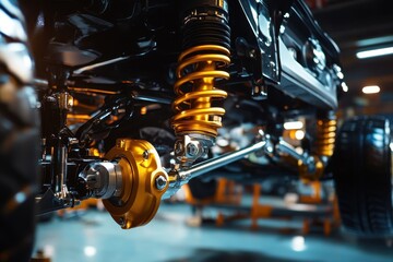 Components and framework of a contemporary vehicle s suspension Maintenance replacement parts auto repair