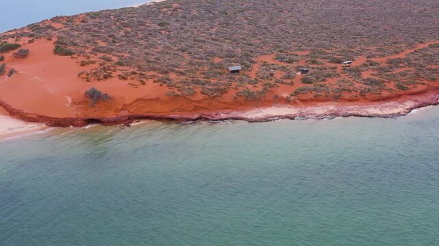 View of the Coastline of the World Heritage Site Francois Peron National Park with Tourists and Picnic Area, Shark Bay, Australia, Western Australia, Ozeanien