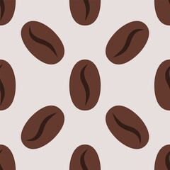 Brown Coffee Bean Shapes Repeating Pattern