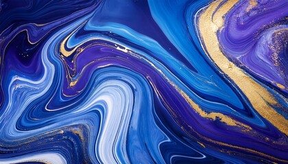 Blue And Purple Marble And Gold Abstract Background Texture Indigo Ocean Blue Marbling With Natural Luxury Style Swirls Of Marble And Gold Powder Ai Generated