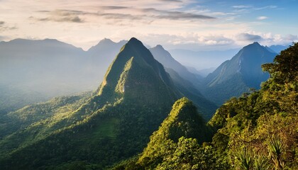 Misty Mayan Mountains In Central America