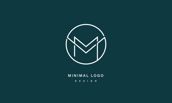 Minimal MV / VM Letter Logo &ndash; Modern Circular Monogram Design