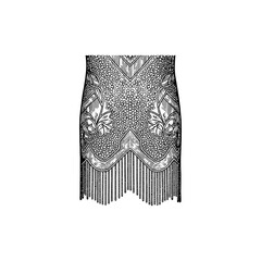 Roaring twenties sequin dress detail engraving.